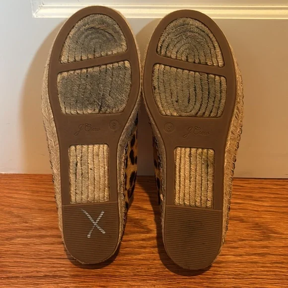 J Crew calf hair lace up espadrille sneakers in Rich Mahogany leopard print - Picture 7 of 16